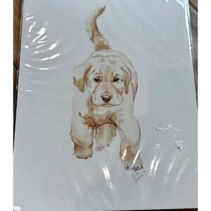 Wandering Laur Yellow Lab Dog Limited Edition Print Watercolor NEW